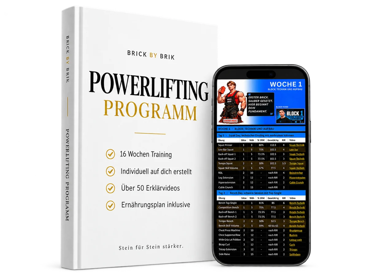 Brick by Brik Powerlifting Programm: Cover, Plan und Fakten auf dem Handy